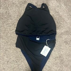 Carve design reversible bathing suit